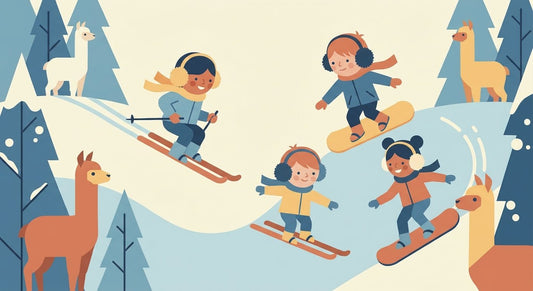 Alpaka-Ohrenwärmer für Kinder beim Wintersport