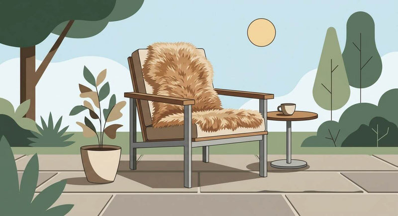 Alpaka-Fell-Sitzauflage für den Gartenstuhl