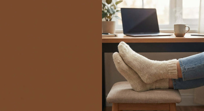 Alpakasocken für kalte Füße im Büro