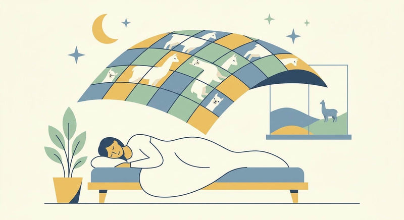 Alpaka-Steppdecke für laue Sommernächte