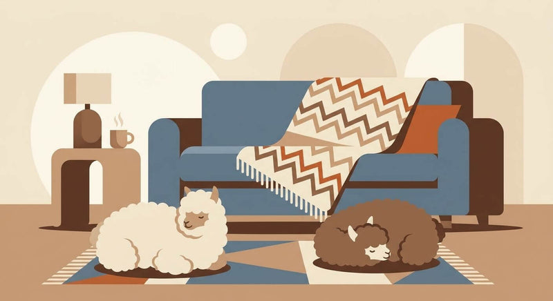 Alpaka-Decke fürs Sofa: Wohnzimmer-Gemütlichkeit