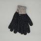 Baby-Alpakawolle Handschuhe Herren in Schwarz und Beige, weich und warm für große Hände.