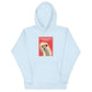 Hoodie mit Alpaka Motiv in hellblau, featuring Alpaka Greta and humorous quote about deep gazes.