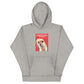 Hoodie mit Alpaka Motiv – grauer Kapuzenpullover mit Alpaka-Motiv und Spruch auf der Vorderseite.