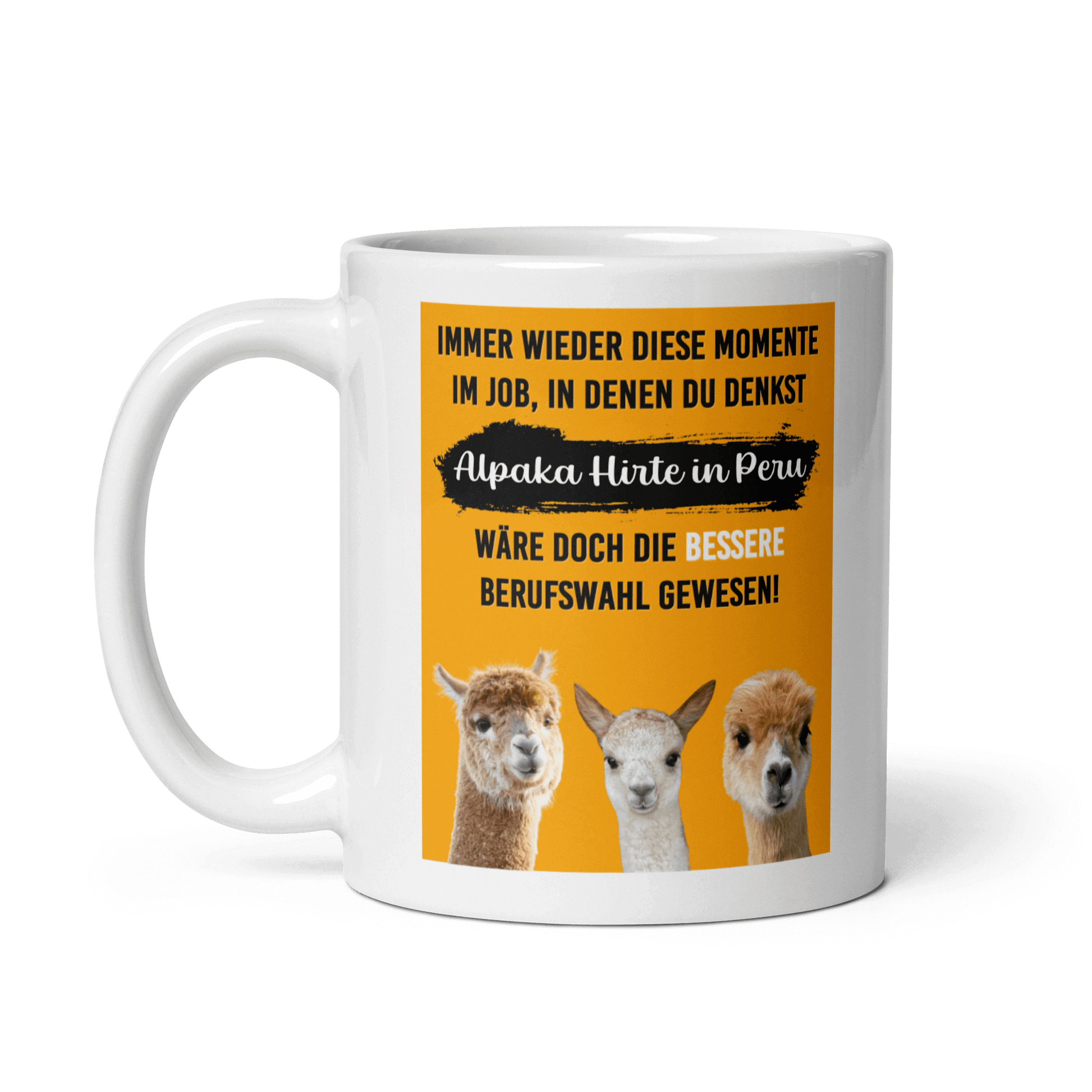 Alpaka Tasse mit lustigem Spruch für Tierfreunde, ideal für Kaffee oder Tee, 325 ml Keramik.