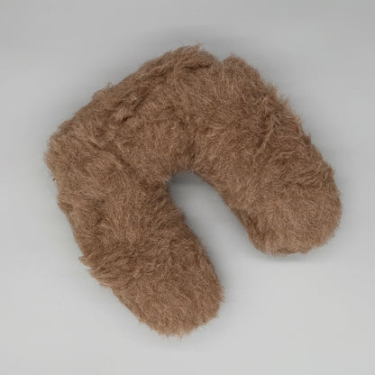 Alpaka Nackenhörnchen aus flauschigem Alpakaflor in Braun