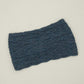 Alpaka Stirnband kaufen, Damen Stirnband aus 100% Babyalpaka in blau mit Knotendetail.