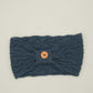 Stylisches Alpaka Stirnband Damen aus 100% Babyalpaka mit Knotendetail in Blau, perfekt für kalte Tage - alpaka stirnband kaufen.