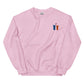 Niedlicher Unisex Pullover mit Alpaka Stickerei in Rosa, ideal für Tierfreunde. Alpaka Pullover mit Stickerei kaufen.
