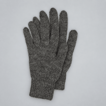 Graue Alpaka Handschuhe aus 100 % Baby-Alpaka
