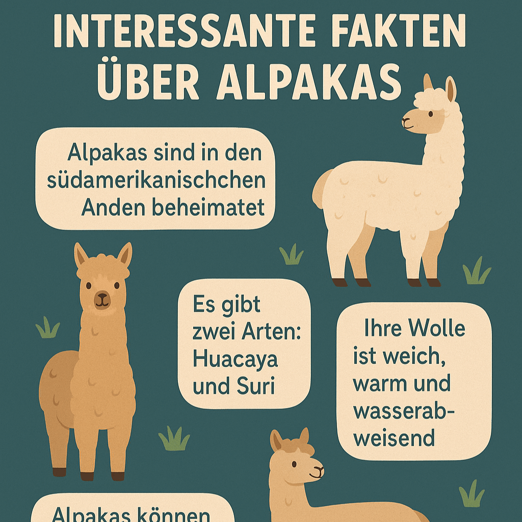 Alpaka Infografik für Kinder: Spannende Fakten über Alpakas in anschaulicher Grafik