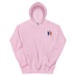 Niedlicher Alpaka Hoodie mit besticktem Motiv in Rosa mit zwei Alpakas und Herz-Design.