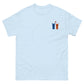 Alpaka T Shirt bestickt – niedliche Alpakas mit Herzmotiv auf einem blauen T-Shirt