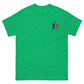 Alpaka T Shirt bestickt – süßes Alpaka Design mit Herzmotiv auf grünem T-Shirt.