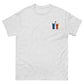 Alpaka T Shirt bestickt mit zwei süßen Alpakas und Herzmotiv auf grauem Hintergrund.