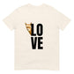 Alpaka Shirt Love Franzl mit süßem Lama Motiv und dem Wort „Love“ in großem Druck.