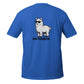 Lustiges Alpaka T-Shirt mit lustigem Alpaka-Design und dem Spruch "Oh Flausch" auf der Rückseite.